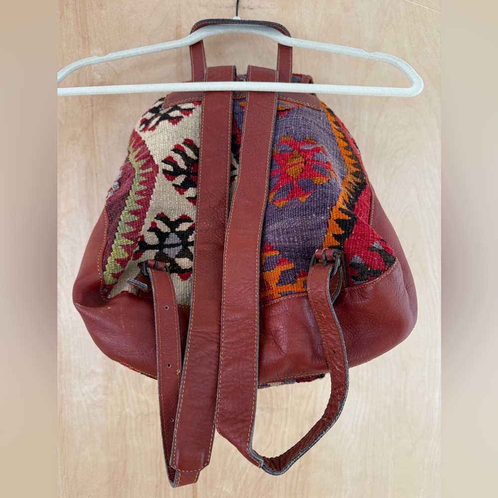 Vintage Wool Patterned Women's Backpack - image 5